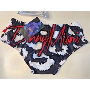 New Men's Danny Miami Bikini Black White Swim Brief S Small Sexy Gay
